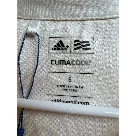 Adidas Clima Cool Yellow White Golf Polo Sleeveless Shirt Small - Picture 2 of 9